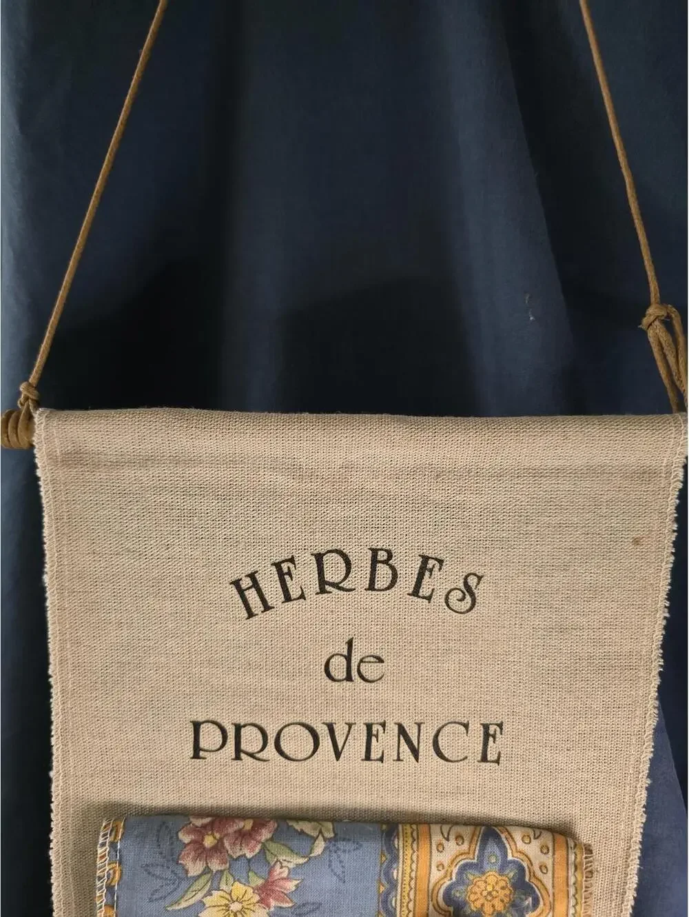 Vintage French Herbes de Provence Wall Hanging Burlap French Herb Pouch Decor